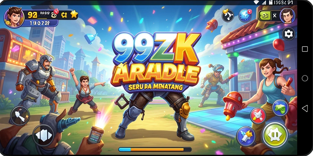 Tampilan gameplay seru 99ZK dengan tantangan arcade.
