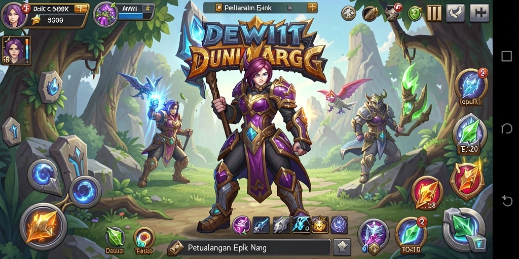 Tampilan gameplay seru dan menantang di dunia ARPG DEWI11.