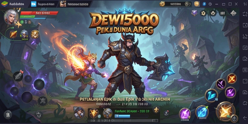 Screenshot gameplay DEWI5000 menunjukkan pertarungan epik dan grafik menawan.