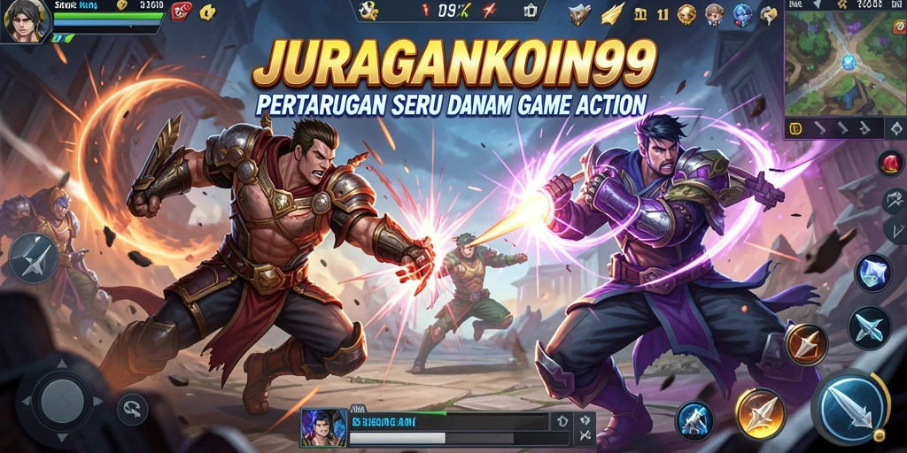 Tampilan aksi seru dari gameplay JURAGANKOIN99 yang mendebarkan.