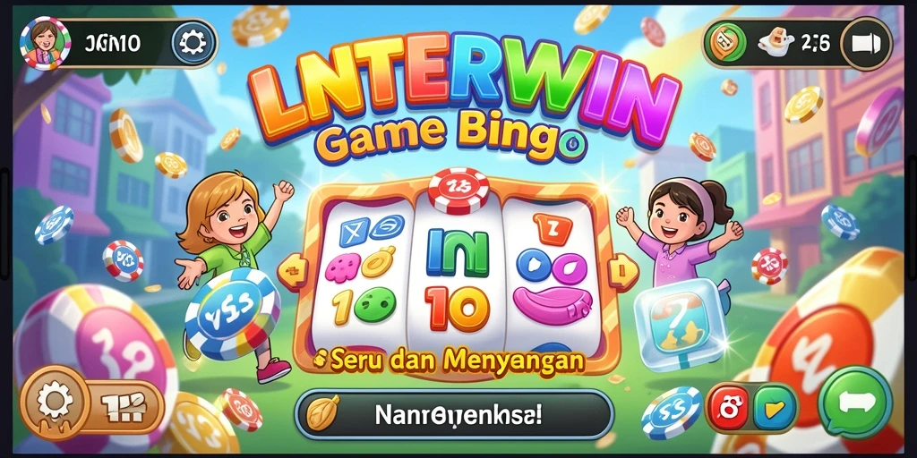 Tampilan gameplay LNTERWIN dengan berbagai kartu Bingo yang menarik.