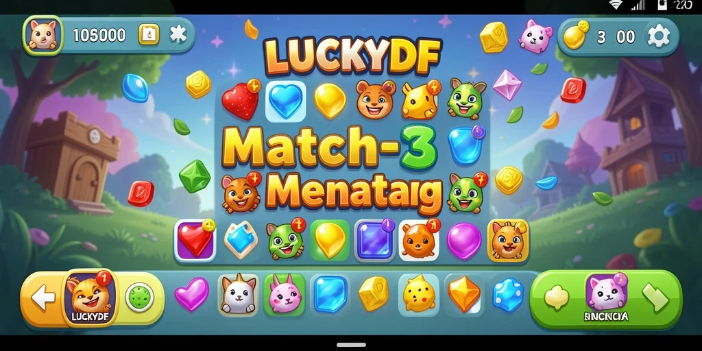 Tampilan gameplay LUCKYDF yang penuh warna dan menarik.