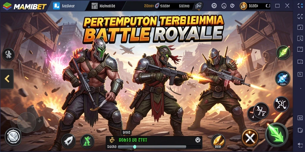 Screenshot gameplay MAMIBET yang mendebarkan dalam pertarungan Battle Royale.