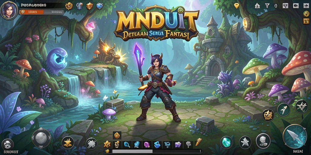 Screenshot utama gameplay MNDUIT yang menampilkan petualangan seru.