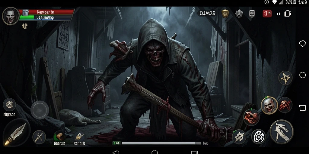 Tampilan gameplay kegelapan dan kengerian dalam OJA89.