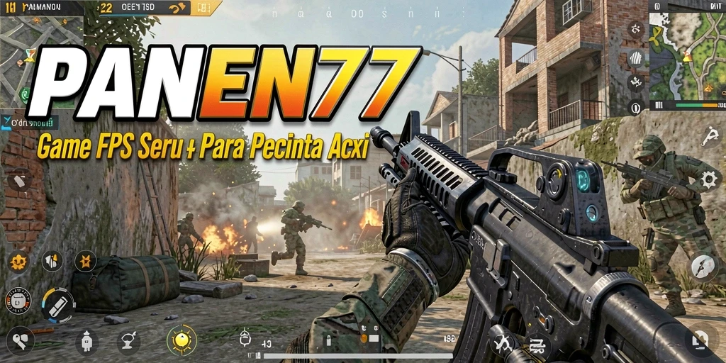 Screenshot dari gameplay menarik dalam PANEN77 dengan aksi tembak-menembak.
