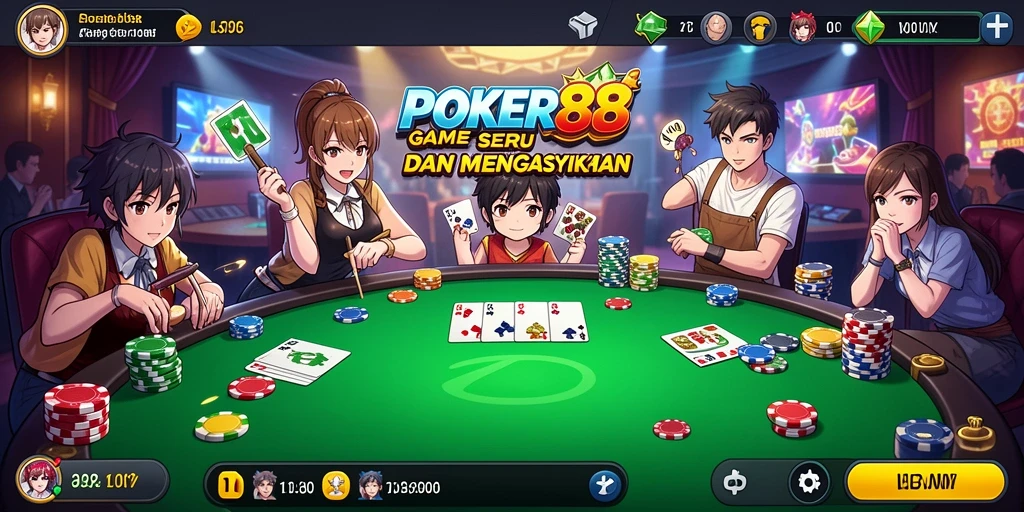 Tampilan gameplay seru dari POKER88 yang penuh karakter anime