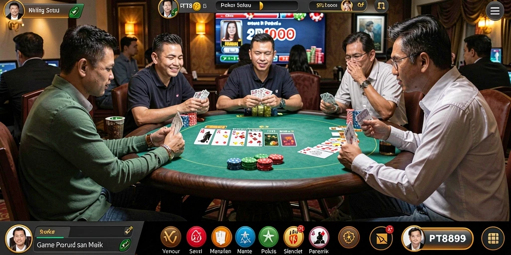 Tampilan menarik dari gameplay Poker PT89 yang mendebarkan.