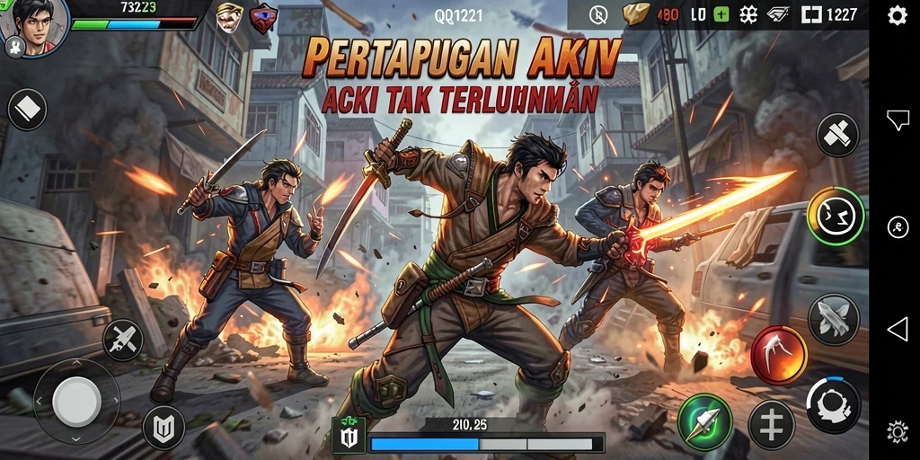 Tangkapan layar menunjukkan pertarungan seru dalam QQ1221.