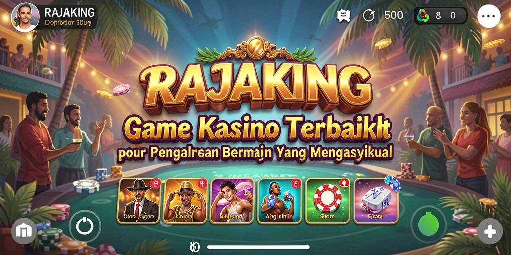 Tangkapan layar gameplay RAJAKING menampilkan suasana kasino yang menegangkan.