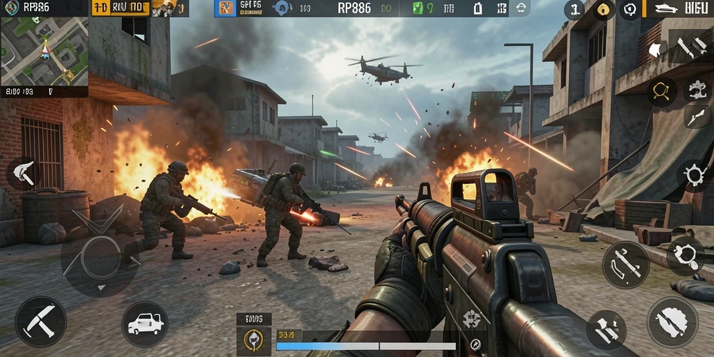 Gameplay seru dan intens dari RP886 dalam pertempuran TPS.
