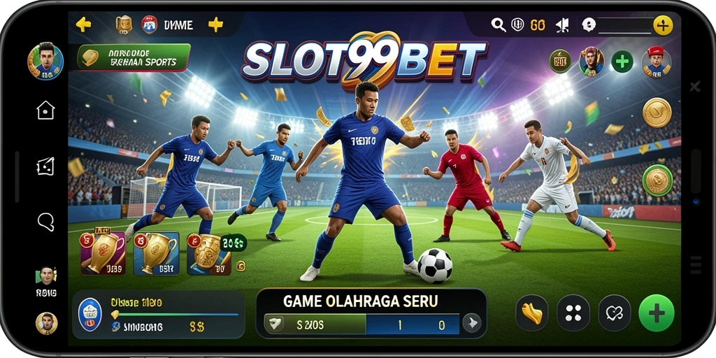 Screenshot utama SLOT99BET menampilkan gameplay menarik permainan olahraga.