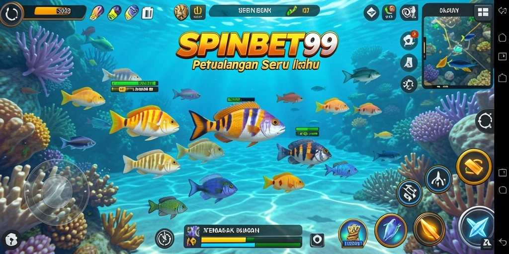 Tampilan gameplay seru dalam SPINBET99 dengan berbagai jenis ikan.