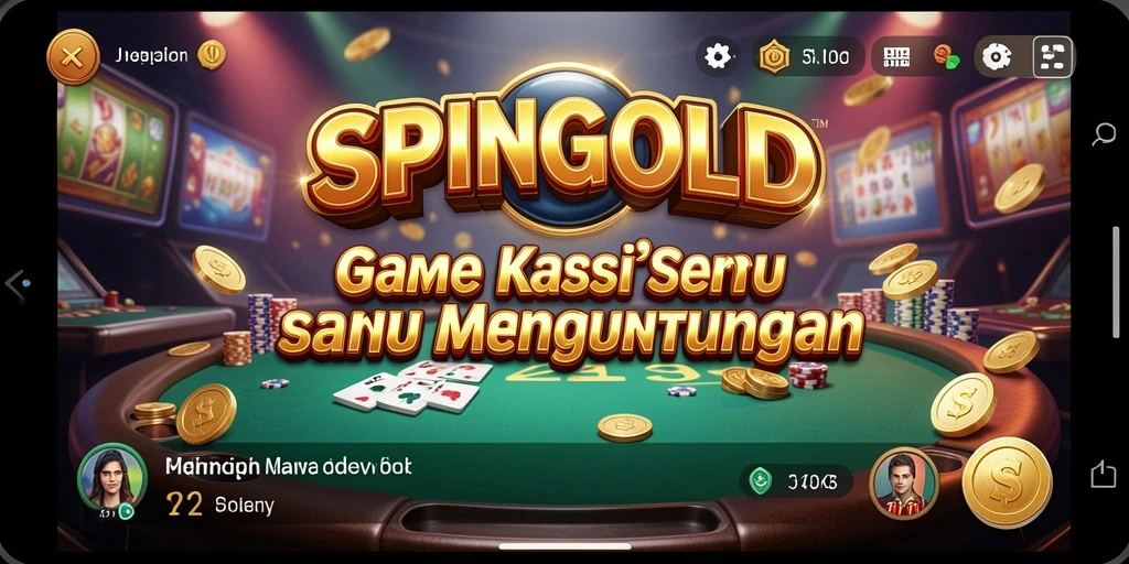 Screenshot gameplay SPINGOLD menampilkan suasana Kasino yang menggembirakan.