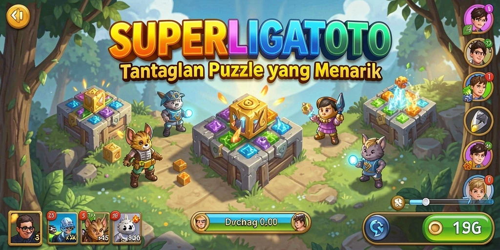 Tampilan gameplay menarik dari SUPERLIGATOTO dengan berbagai teka-teki.