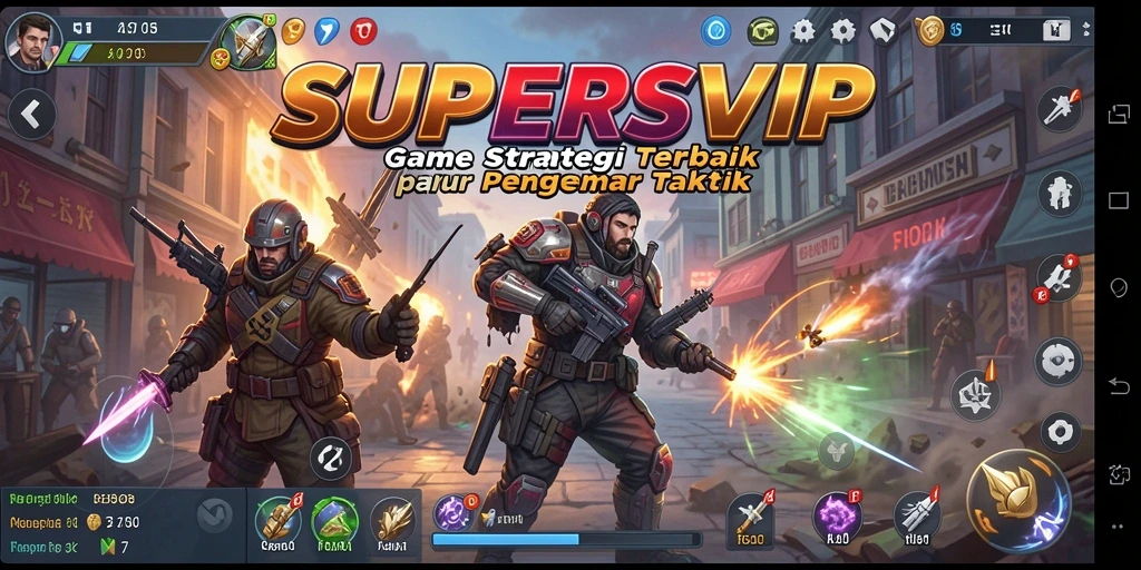 Tampilan gameplay dengan taktik mendalam dalam SUPERSVIP.