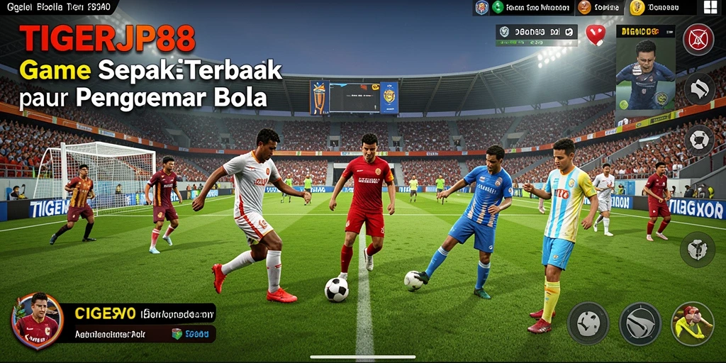 Gameplay seru yang menampilkan pertandingan sepak bola real-time.